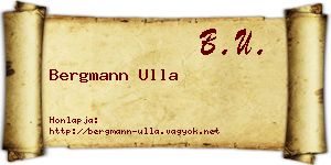 Bergmann Ulla névjegykártya